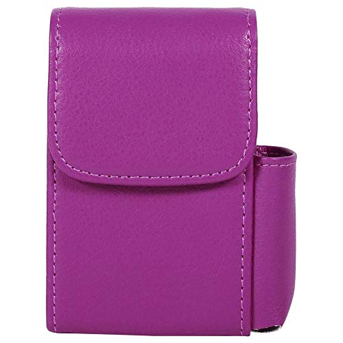 Pu Leather Cigarette Box Anti Scratch Protective Storage Case With Lighter Holder For Cigarette Lighter Name Card(Rose Red) Product Name #TOP4
