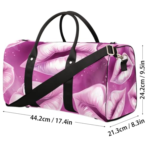 Travel Duffel Bag, Lips Sports Tote Gym Bag Foldable Western Aztec Weekender Bag Carry on Luggage Handle Bag Overnight Shoulder Bag for Women Men,A-1094