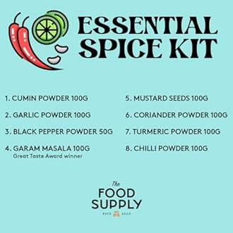 Premium Spice Kits - Premium Quality - Perfect Refill for your Kitchen Spice Tins - Great Taste Award Winner (ESSENTIAL SPICE KIT, 100g (Pack of 8))