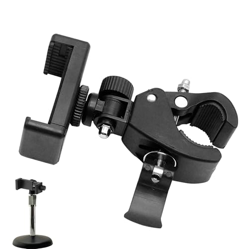 1PCS Mic Stand Phone Holder Anti Slip Microphone Arm Mount Clamp Freely Adjustable 360° Rotation Microphone Holder for Live Streaming, Shooting Videos, Traveling, Works With Most Cell Phones