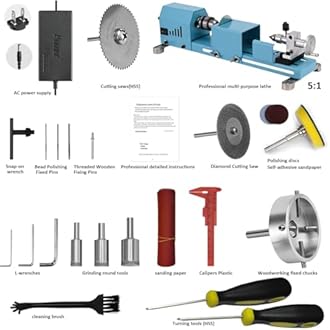 Mini Lathe Machine Multi-Purpose Lathe With Professional Tools Torno Para Madera Cutting Grinding Polishing Desktop Metal Lathes Easy To Use