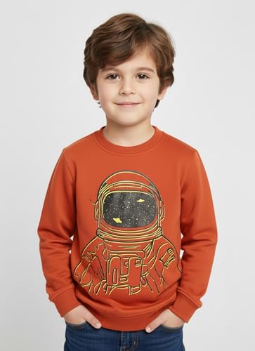 Image of Mack Jonney Boys Printed Fleece Sweatshirt - Warm Winter Pullover for Kids -M5367