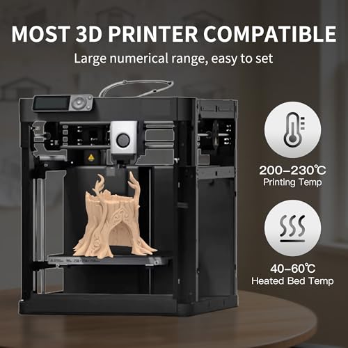 Image of RAMBERY 250gX4 Wood PLA Printer Filament Bundle 1.75mm 3D Printing Filament Real Wood Fibers Added Fit Most Printers, Total 1kg, 2.2 lbs