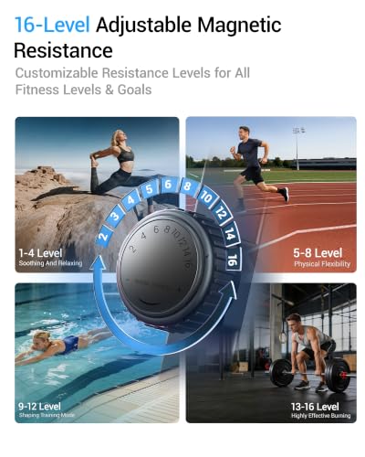 Elliptical Exercise Machine with 15.5" Stride & Heart Rate Grips, Silent Magnetic Elliptical Trainer for Home with 16 Levels Resistance and LCD Monitor — view 6