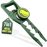 BirdieWorks 7-in-1 Metal Golf Divot Tool with Magnetic Ball Marker - Tee Height Setter, Bottle Opener, Groove...