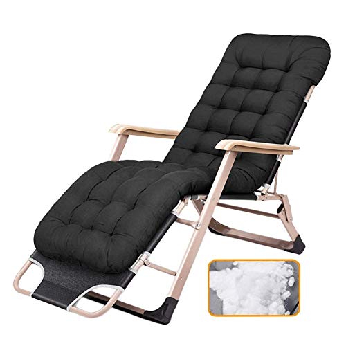 Chaise de pelouse de qualité supérieure supportant 200 kg noir - 2