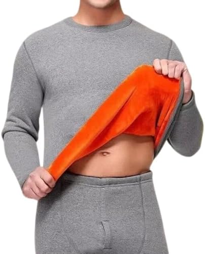 （00:30時点） [Liaziong] ヒートテック メンズ 上下 極暖 長袖 大きいサイズ 裏起毛 厚手 肌着 暖かい セット 防寒 インナー 登山 吸汗速乾 上下セット ウェア 前開き 冬用[吸湿保温・伸縮性] -grey-XL