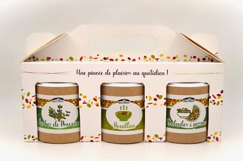MADRAS ÉPICES, Coffret "Jardin d'épices", Mélange d'Herbes de Provence, Bouillon et Assaisonnement pour Salades et Pizzas