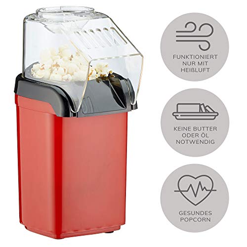 Popcornmaschine Popcorn Maker für Zuhause | leistungsstarke fettfreie schnelle Zubereitung mit Heißluft | 1200W | inkl… – Bild 3