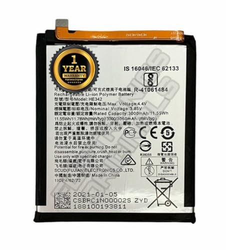 Image of HE342 Battery for Nokia 7.1 /6.1 /5.1 /X6 2018 / TA-1099 / TA-1103 / TA-1083 / Battery with 1 Year Warranty*** (P155)