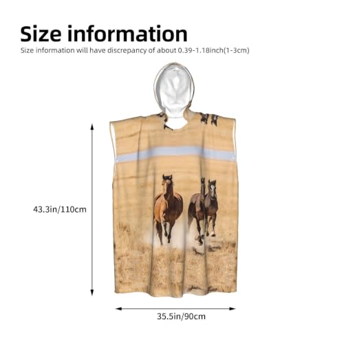 Poncho à capuche microfibre ultra léger motif trois chevaux de course