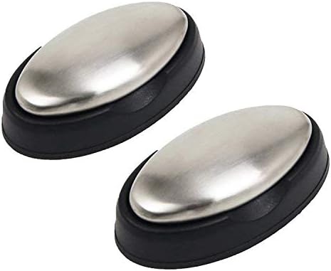 2 PCS Stainless Steel Soap, Rub Odor Remover Bar – Eliminating Onion Garlic Fish Smell Hands and Skin Other Strong Scents from Cleaning Gadgets (L)