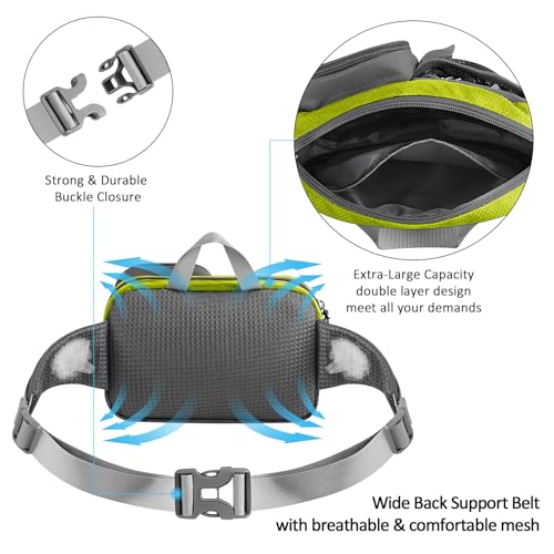 ETACCU Joggingleine Hunde mit Bauchgurt, Freihandleinen Jogging Hundeleine für große und mittelgroße Hunde, Elastische Reflektierende Laufleine 124-180 cm für Laufen, Joggen (Grün)