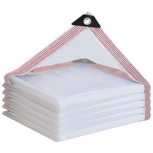 Abdeckplane Wasserdicht-mit ösen-Transparente Plane,Durchsichtige Tarp für Außenbereich Pflanzen Gewächshaus Garten MöBel Pet Hutch Dach