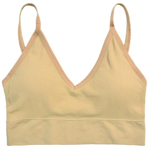 Girl's Adjustable Straps Seamless Cami Bra with Padding,Lined Training Bra for Girls2
