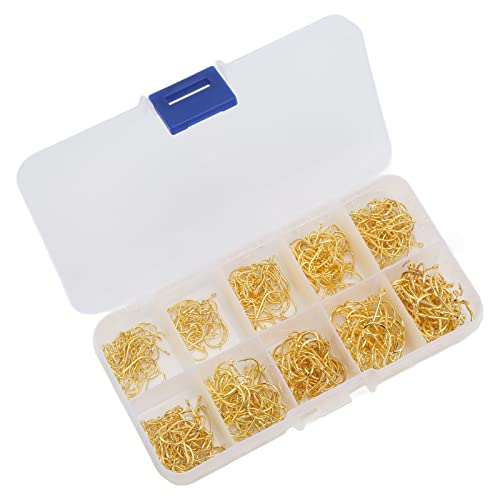 Gaeirt Karbonstahl-Angelhaken, Angelhaken-Set mit hoher Zähigkeit und Aufbewahrungsbox für Meerwasser