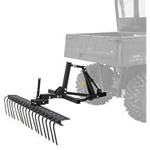 Black Widow ATV and UTV 3-Point Attachment System Kit with Rake for Leveling Landscaping Food Plots