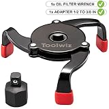 Toolwiz uniwersalny klucz do filtrów oleju regulowany 3 szczękowy 60-98 mm narzędzie do demontażu filtrów oleju z konstrukcją jednokierunkową tylko do demontażu