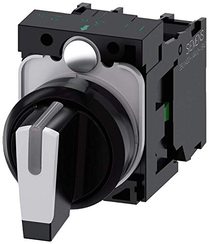 Siemens 3Su11002Bl601Na0 Selector Switch, I-O-Ii, Black, 5To500Volts, Plastic, Ip66, Ip67, Ip69K Protection Rating, Black Plastic, 22Mm, White #TOP29