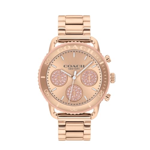 Coach Cruiser Qtz Fashion Chrono Rose Gold Round Dial Womens Watch|Ionic Plated Rose Gold Steel Material|Gold Color Band - 14504255 (B0D92447H7) Amazon Price History, Amazon Price Tracker