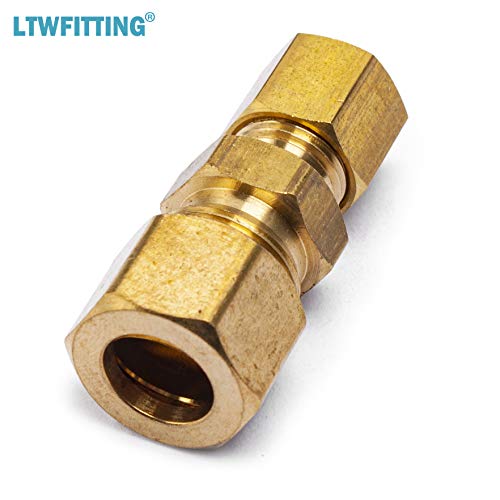 Ltwfitting 3/8-Inch Od X 1/4-Inch Od Compression Reducing Union,Brass Compression Fitting(Pack Of 5) #TOP3