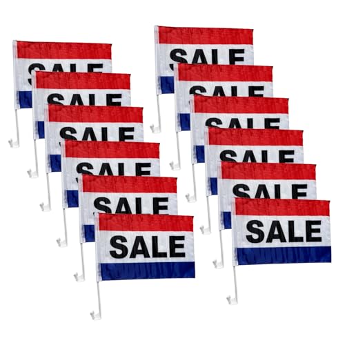 Drapeaux de voiture publicitaires durables de 30x43 cm vendus en lot de 12 pièces