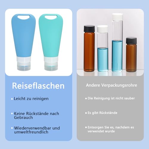 Vuemhjaey 4 stück wiederverwendbare futtertube zum befüllen hund 90 ml für leckerli hund, leberwurst hunde tube, reiseflaschen zum befüllen mit karabiner und reagenzglasbürste