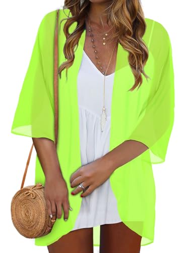 Image of Women Kimono Cardigans Casual Summer Tops Cover up Open Front Floral Print Resort Wear 2026