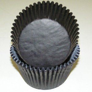 Cakesupply Shop 100 Pack (Jumbo) Muffin Size Greaseproof Baking Cup -Solid Black