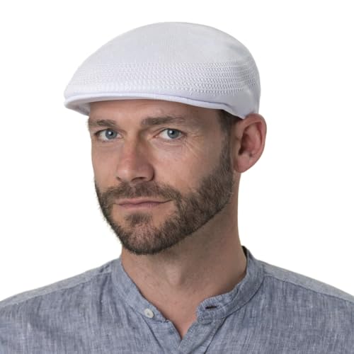 Kangol Kaszkiet 507 Tropic Ventair II - czapka z daszkiem na lato gawroszka wiosna-lato - L (58-59 cm) biały