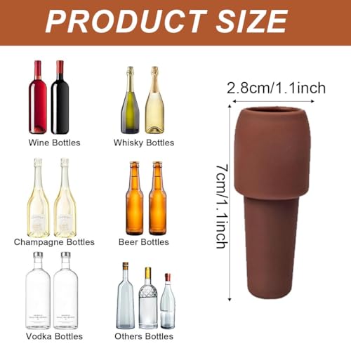 Miniatura 4 de Jynxor 8 Pcs Tapones Para Botellas De Cristal, Tapon Vino, Tapones Botella Agua, Tapón Reutilizable Para Botellas De Vino Espumoso, Tapones De Silicona Para Botellas De Vino, Para Cerveza, Champán
