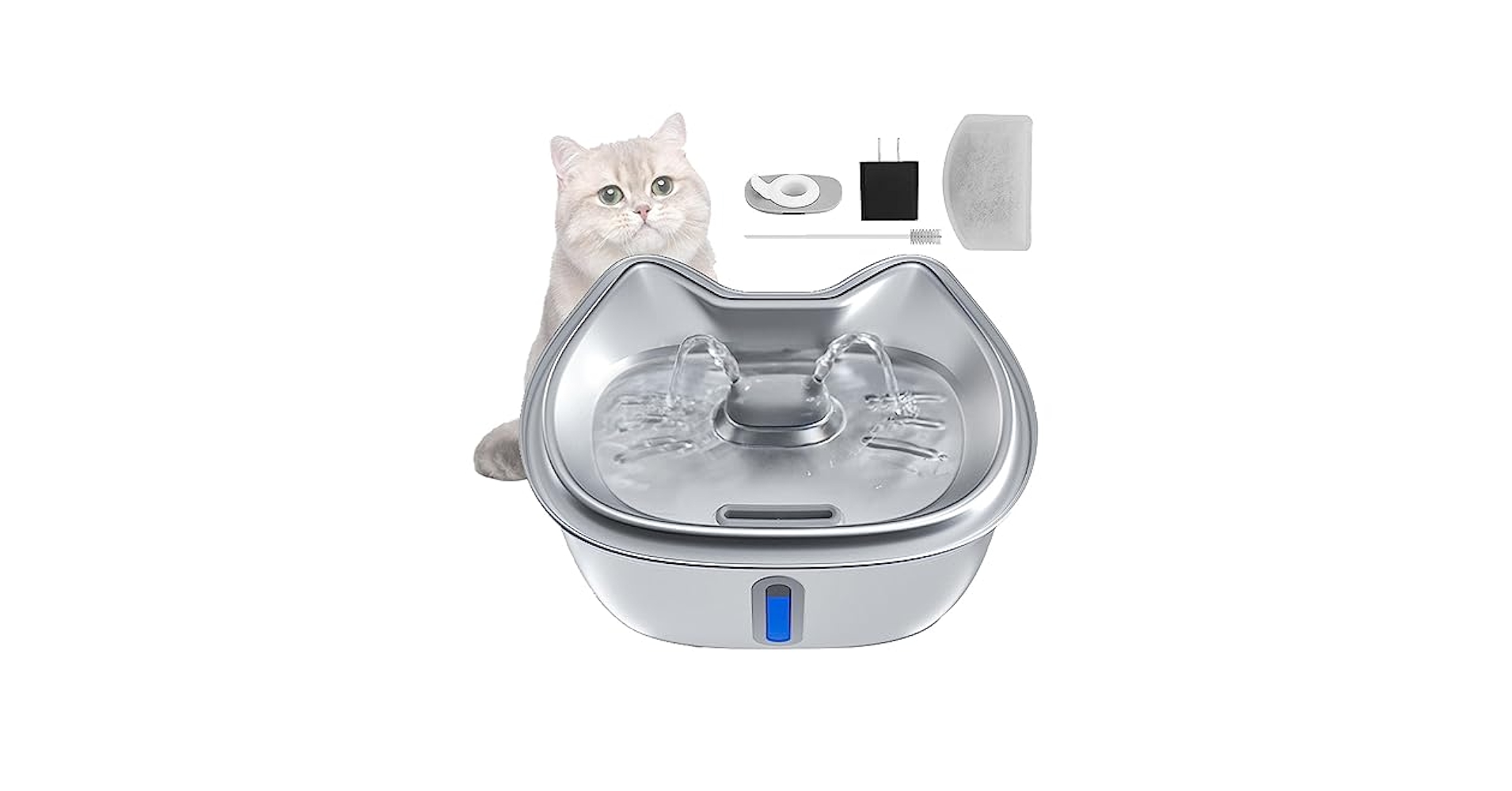 Amazon | 猫 水飲み器 ステンレス製, 3.2L大容量 自動給水器