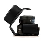MegaGear Ever Ready Protective Leather Camera Case, Bag for Nikon 1 J5 with 10-30mm Compact System Camera (Black)