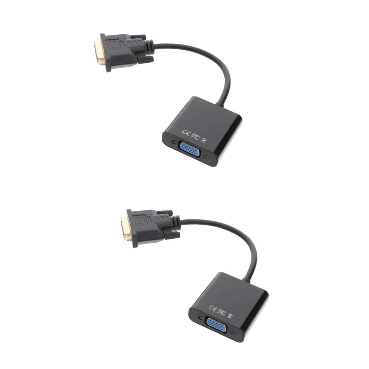 PartyKindom 2pcs to Vga Converter Cable Video Adapter Male to Vga Female Supports Pc HDTV Black No Driver Required