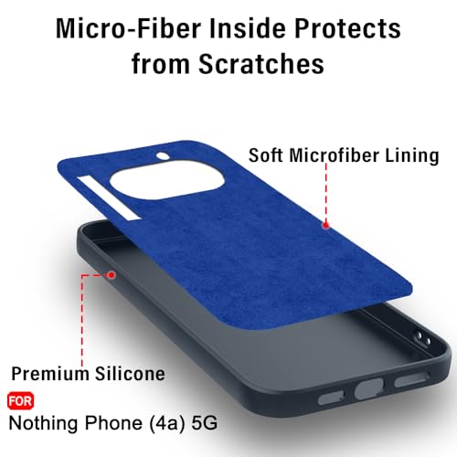 Image of TheGiftKart Liquid Silicon Back Cover Case for Nothing Phone 4a 5G | Total Camera Protection | Micro-Fibre Lining Inside | Shockproof Back Cover Case for Nothing Phone 4a 5G (Silicone, Blue)