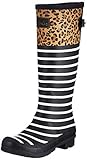 Große Gummistiefel Tom Joule Damen Welly Print Gummistiefel, Hellbraun Leopardenstreifen, 38 EU