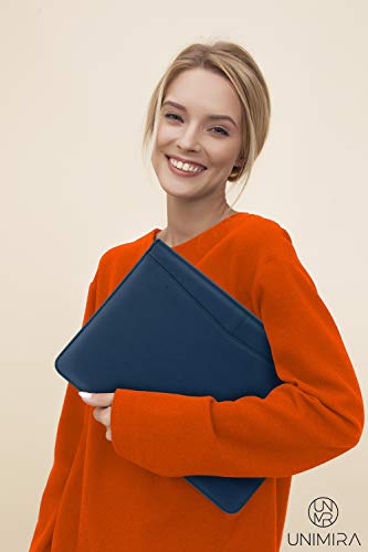 Unimira Zippered Leather Portfolio Padfolio, Navy Blue, Business Case Organizer For Ipad 12.9 2015-2017, Letter Notepad Binder, Men And Women, Professional Gift Binder, Ipad Sleeve For Travelling #TOP2