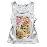 Womens Cute Baby Tee Y2 Cropped Tops Graphic Kawaii Camisole Sexy Aesthetic Vintage Slim Fit Clothes (White,Medium)