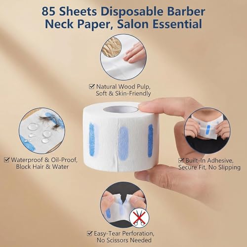 85 Zählt Einweg Friseur Nackenstreifen Stretchy Papier Nackenband Schutz Friseur Zubehör für Haarschnitt Rasieren Styling Färbung