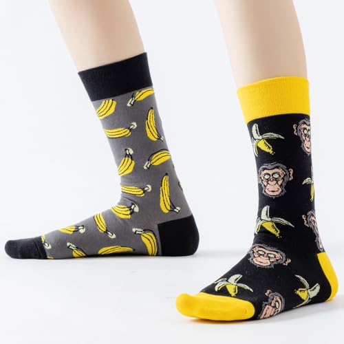 Image of 2 Pairs Cartoon Animal Crew Socks Fun Cotton Mid Calf Socks for Women