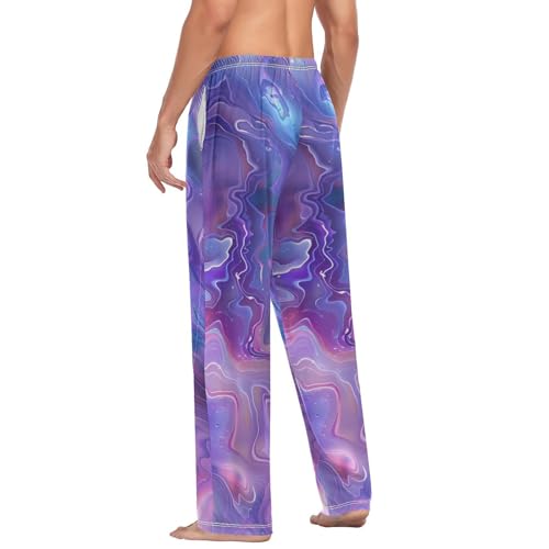 Men's Pajama Pants Violet Marble Ripple Sleep Pajama Lounge Pant with Pockets, Elastic Waistband 5