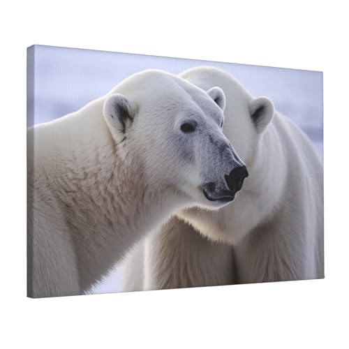 Impression sur toile ours polaire tableau déco moderne bureau 30cm