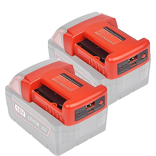 Adaptateur batterie Milwaukee 18 V chargeur USB-A type C lithium lot de 2