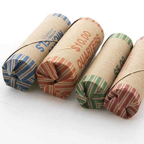 Bazic Coin Wrappers Rolls - Nickel, Made In Usa, Durable Preformed Wrappers Roll Paper Coins Tubes (36/Pack), 2-Packs #TOP3