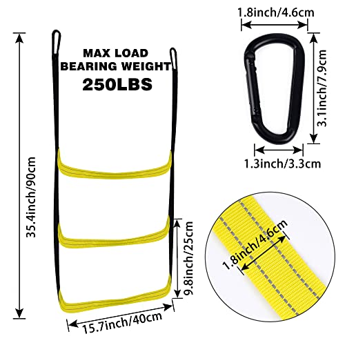 Wbcbec Boat Ladder Marine Rope Ladder Assist Boarding Rope Ladder, 3 Steps Reusable Portable Nylon Ladder For Inflatable Boat Yacht Kayak Canoeing Motorboat #TOP1