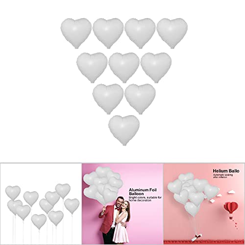 HEEPDD Palloncini in Foglio di Alluminio da 10 Pezzi da 18 Pollici, Palloncini a Forma di Cuore a Chiusura Automatica per Decorazioni di Compleanno per Matrimoni, Colori Vivaci (a forma di cuore)