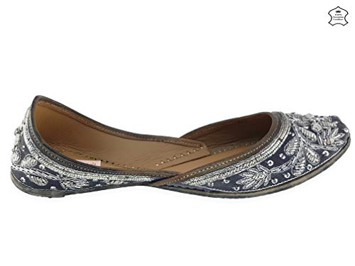 Image of Fulkari Women's Murraya Genuine Soft Leather Juttis | Bite and Pinch Free Jutis | Punjabi Jutti For Ladies | Bridal Ethnic Stylish Mojari Flats For Girls |