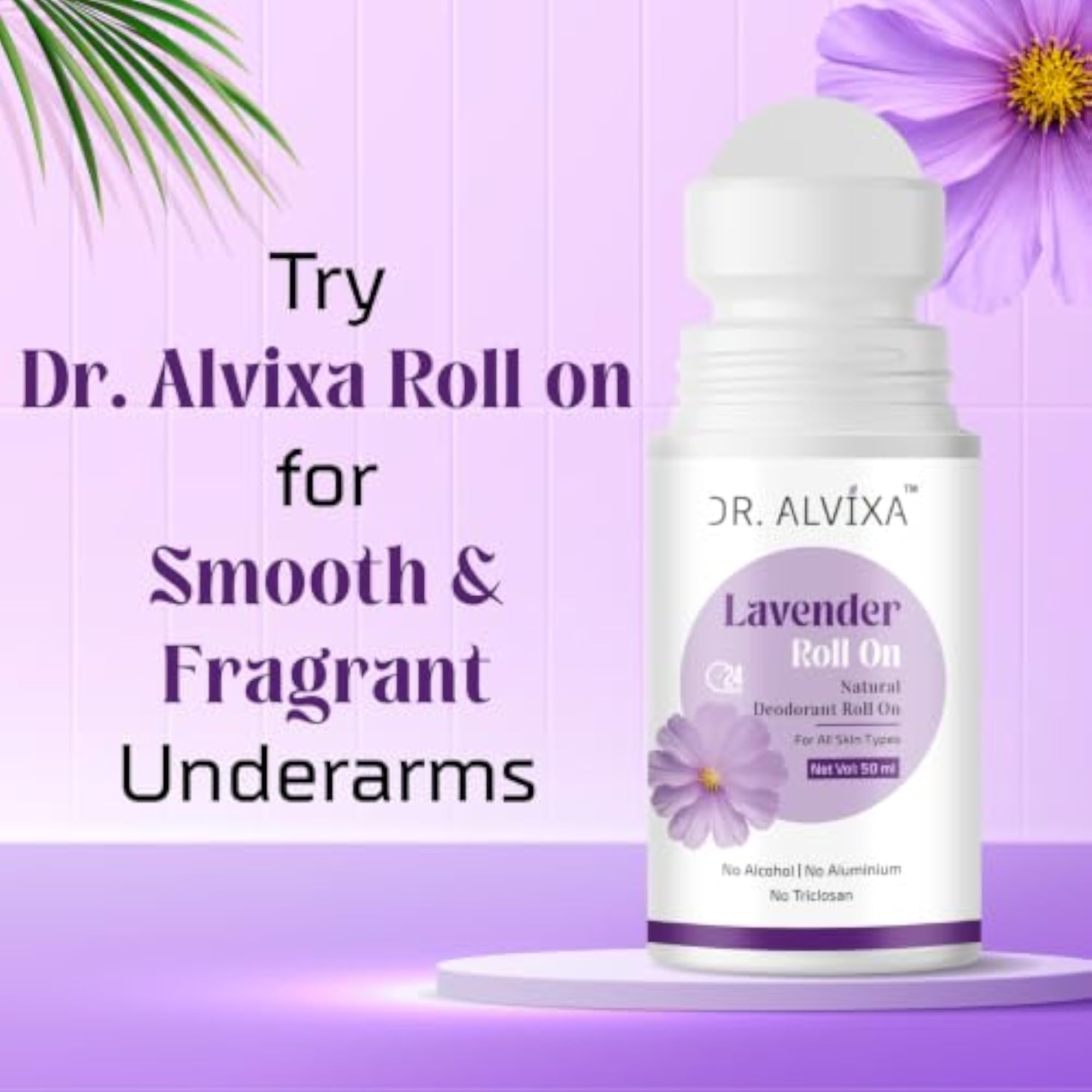 Lavender Natural Freshness Underarm Roll On Deodorant for Men & Women