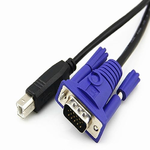 suckoo 2 in 1 USB VGA KVM Switch Cable Adapter 1.5m Computer Host Laptop usb2.0 vga External TV Monitor Projector Converter - Thumbnail 6