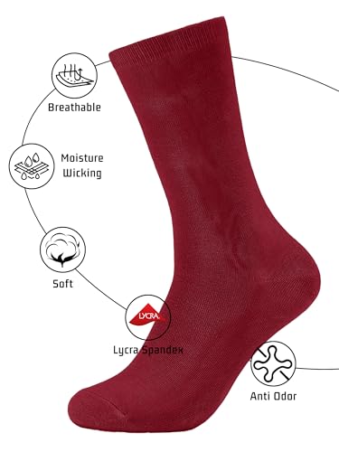 Dress Socks for Men Bamboo Rayon Anti Odor Moisture Wicking Size 8-133